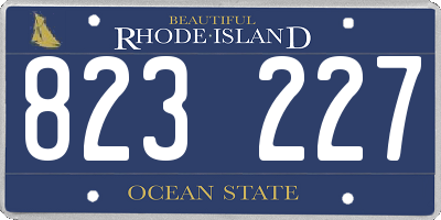 RI license plate 823227
