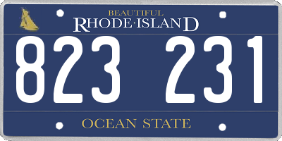 RI license plate 823231