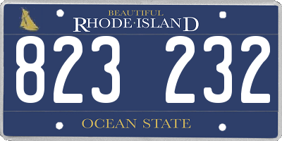 RI license plate 823232