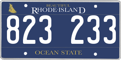 RI license plate 823233