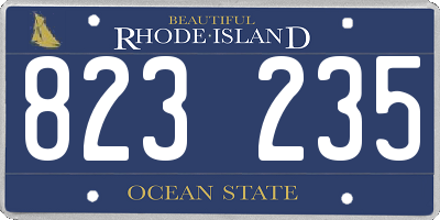 RI license plate 823235