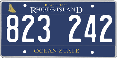 RI license plate 823242