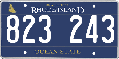 RI license plate 823243