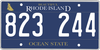 RI license plate 823244
