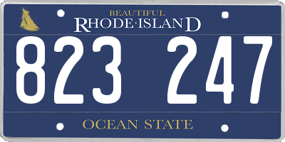 RI license plate 823247