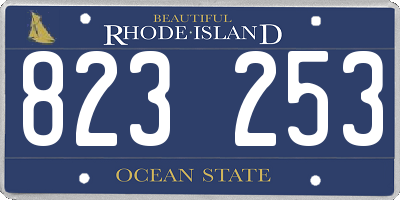 RI license plate 823253