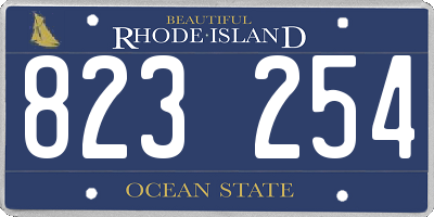 RI license plate 823254