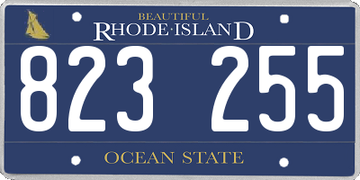 RI license plate 823255