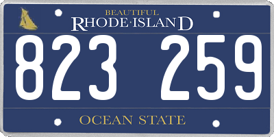 RI license plate 823259