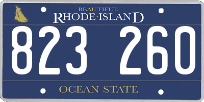 RI license plate 823260