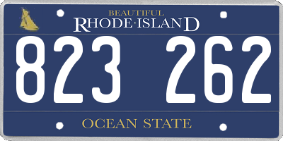 RI license plate 823262
