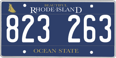RI license plate 823263
