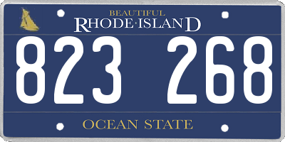 RI license plate 823268
