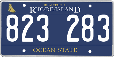 RI license plate 823283