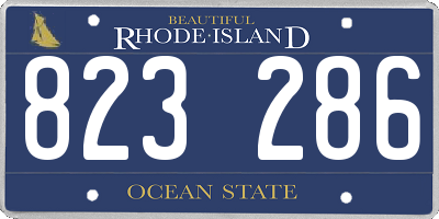 RI license plate 823286