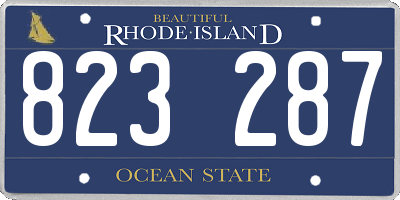 RI license plate 823287
