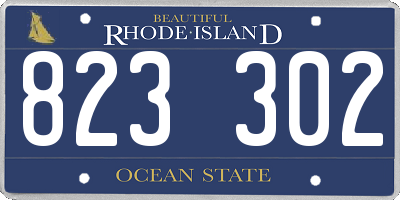 RI license plate 823302