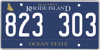 RI license plate 823303