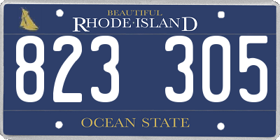 RI license plate 823305
