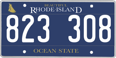 RI license plate 823308
