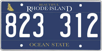RI license plate 823312