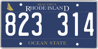 RI license plate 823314