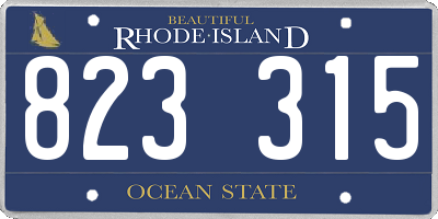 RI license plate 823315