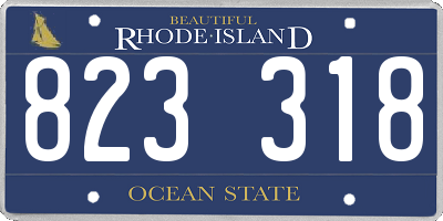 RI license plate 823318