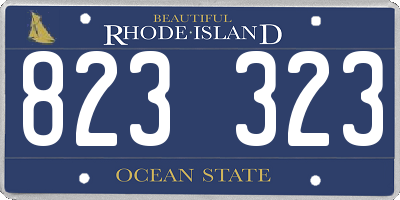RI license plate 823323