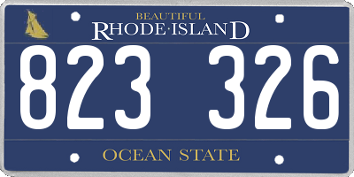 RI license plate 823326