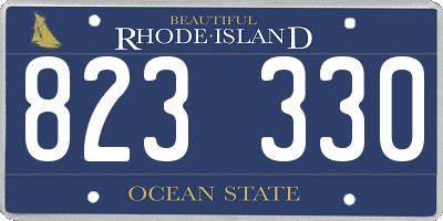 RI license plate 823330