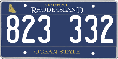 RI license plate 823332