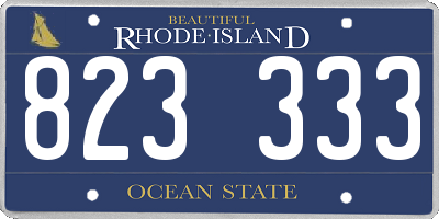 RI license plate 823333
