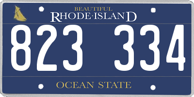RI license plate 823334