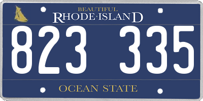 RI license plate 823335