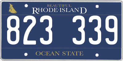 RI license plate 823339