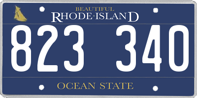 RI license plate 823340