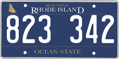 RI license plate 823342