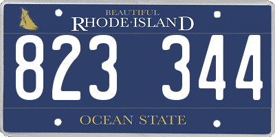 RI license plate 823344