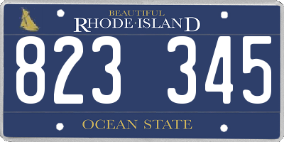 RI license plate 823345