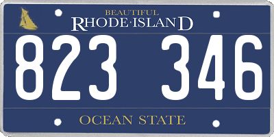 RI license plate 823346