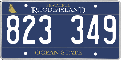 RI license plate 823349