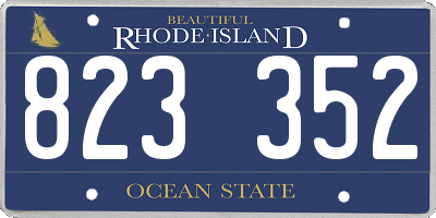 RI license plate 823352