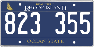 RI license plate 823355