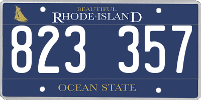 RI license plate 823357