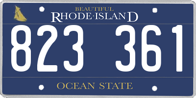 RI license plate 823361