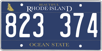 RI license plate 823374