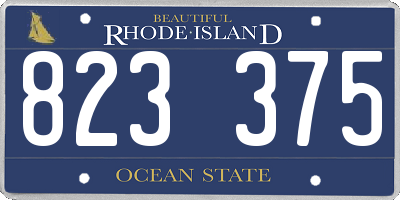 RI license plate 823375