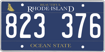 RI license plate 823376