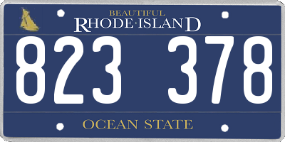 RI license plate 823378